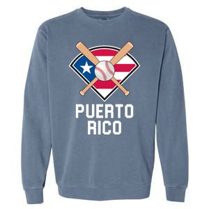 Puerto Rico Baseball Team Patriotic Beisbol Flag Garment-Dyed Sweatshirt