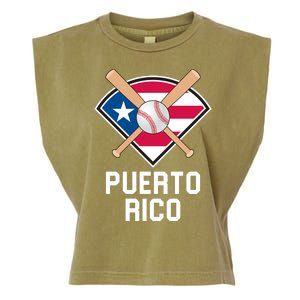 Puerto Rico Baseball Team Patriotic Beisbol Flag Garment-Dyed Women's Muscle Tee