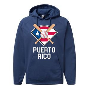 Puerto Rico Baseball Team Patriotic Beisbol Flag Performance Fleece Hoodie