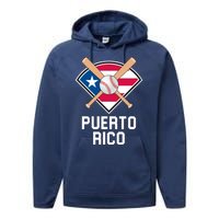 Puerto Rico Baseball Team Patriotic Beisbol Flag Performance Fleece Hoodie