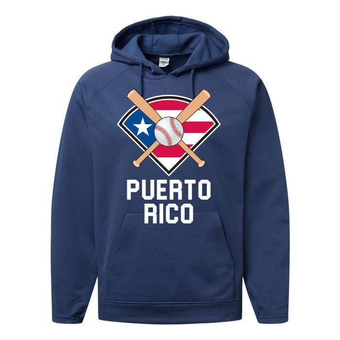 Puerto Rico Baseball Team Patriotic Beisbol Flag Performance Fleece Hoodie