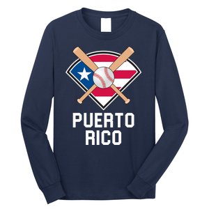 Puerto Rico Baseball Team Patriotic Beisbol Flag Long Sleeve Shirt