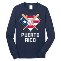 Puerto Rico Baseball Team Patriotic Beisbol Flag Long Sleeve Shirt