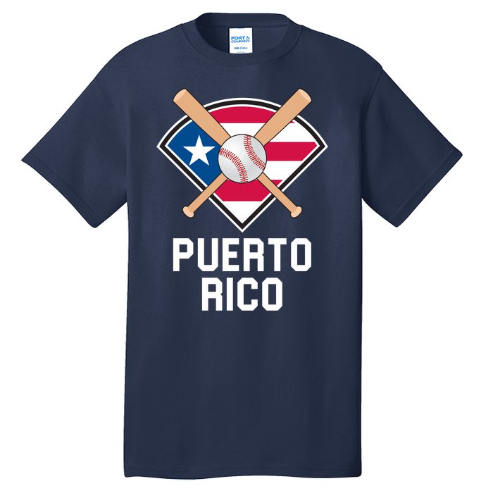 Puerto Rico Baseball Team Patriotic Beisbol Flag Tall T-Shirt