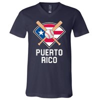 Puerto Rico Baseball Team Patriotic Beisbol Flag V-Neck T-Shirt