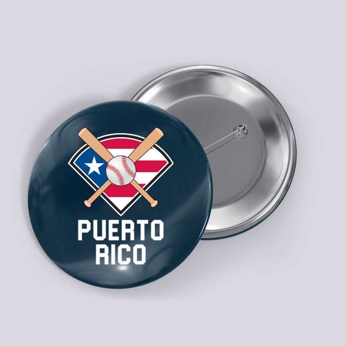 Puerto Rico Baseball Team Patriotic Beisbol Flag Button