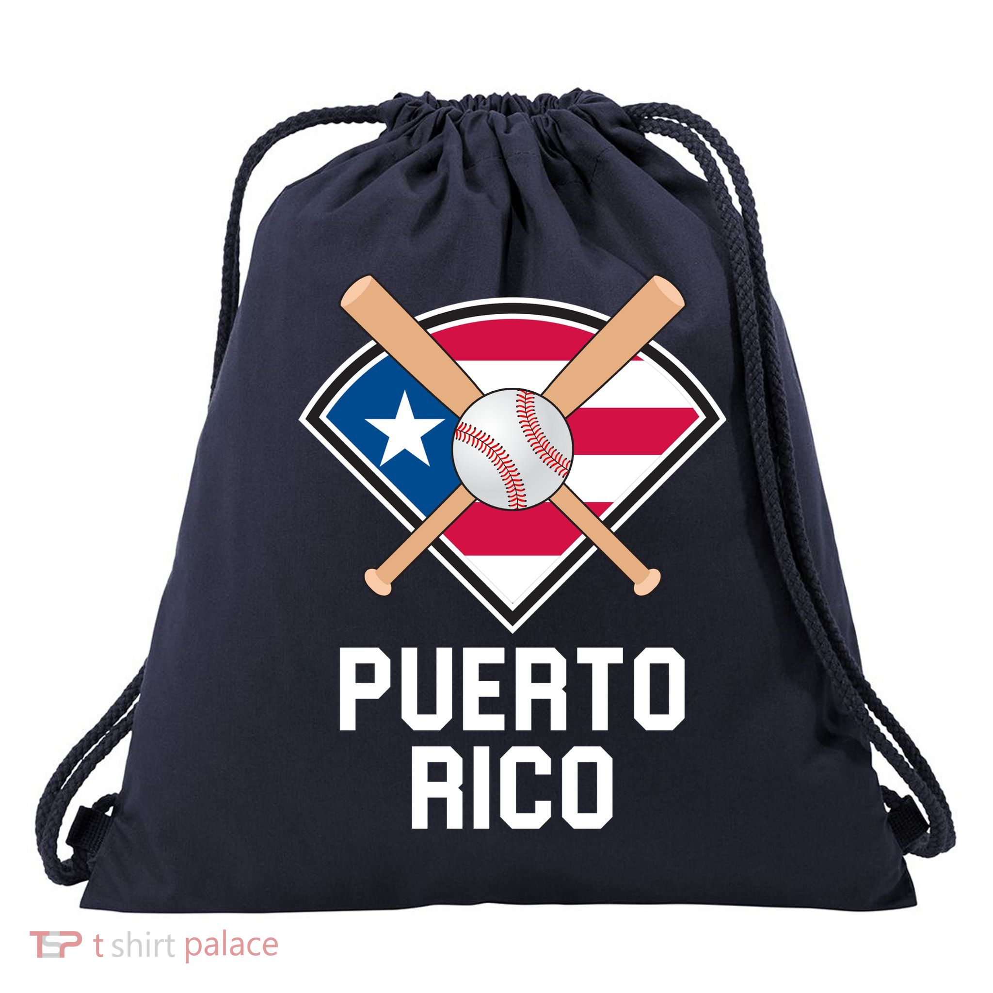 Puerto Rico Baseball Team Patriotic Beisbol Flag Drawstring Bag