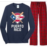 Puerto Rico Baseball Team Patriotic Beisbol Flag Long Sleeve Pajama Set