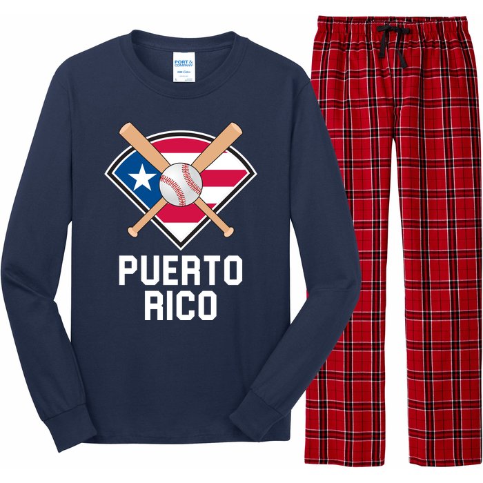 Puerto Rico Baseball Team Patriotic Beisbol Flag Long Sleeve Pajama Set