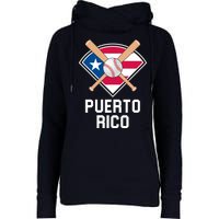 Puerto Rico Baseball Team Patriotic Beisbol Flag Womens Funnel Neck Pullover Hood