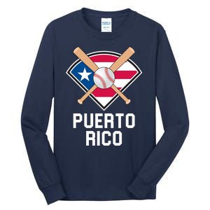 Puerto Rico Baseball Team Patriotic Beisbol Flag Tall Long Sleeve T-Shirt