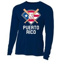 Puerto Rico Baseball Team Patriotic Beisbol Flag Cooling Performance Long Sleeve Crew