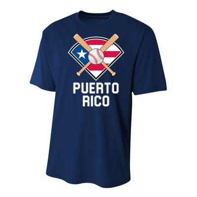 Puerto Rico Baseball Team Patriotic Beisbol Flag Youth Performance Sprint T-Shirt