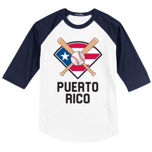 Puerto Rico Baseball Team Patriotic Beisbol Flag Baseball Sleeve Shirt