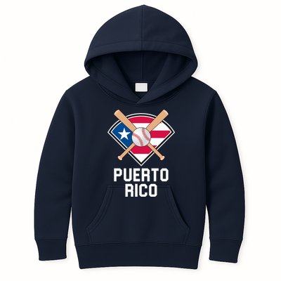 Puerto Rico Baseball Team Patriotic Beisbol Flag Kids Hoodie