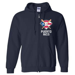 Puerto Rico Baseball Team Patriotic Beisbol Flag Full Zip Hoodie