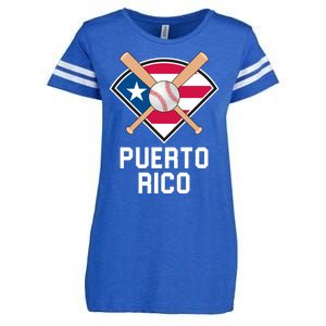 Puerto Rico Baseball Team Patriotic Beisbol Flag Enza Ladies Jersey Football T-Shirt