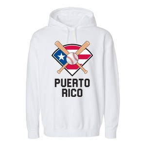 Puerto Rico Baseball Team Patriotic Beisbol Flag Garment-Dyed Fleece Hoodie