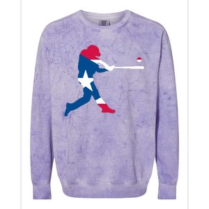 Puerto Rico Baseball Player Colorblast Crewneck Sweatshirt