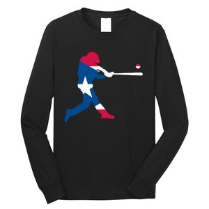 Puerto Rico Baseball Player Long Sleeve Shirt