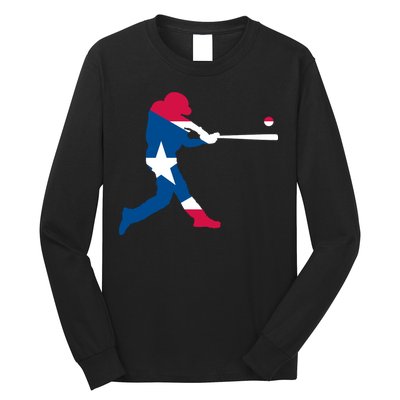 Puerto Rico Baseball Player Long Sleeve Shirt
