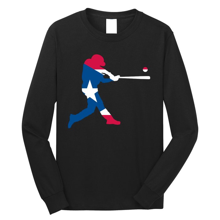 Puerto Rico Baseball Player Long Sleeve Shirt