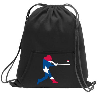 Puerto Rico Baseball Player Sweatshirt Cinch Pack Bag