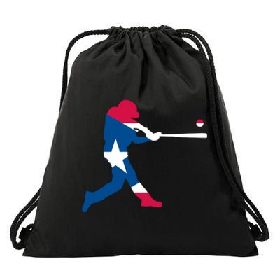 Puerto Rico Baseball Player Drawstring Bag