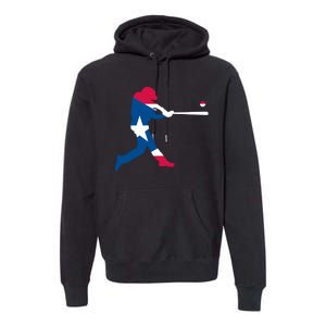 Puerto Rico Baseball Player Premium Hoodie