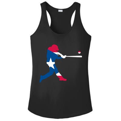 Puerto Rico Baseball Player Ladies PosiCharge Competitor Racerback Tank