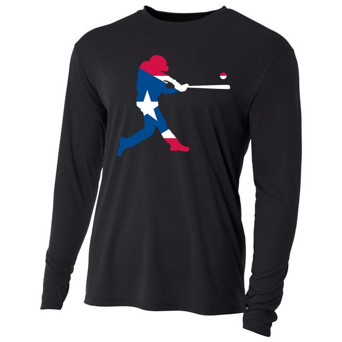 Puerto Rico Baseball Player Cooling Performance Long Sleeve Crew