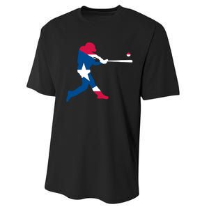 Puerto Rico Baseball Player Performance Sprint T-Shirt