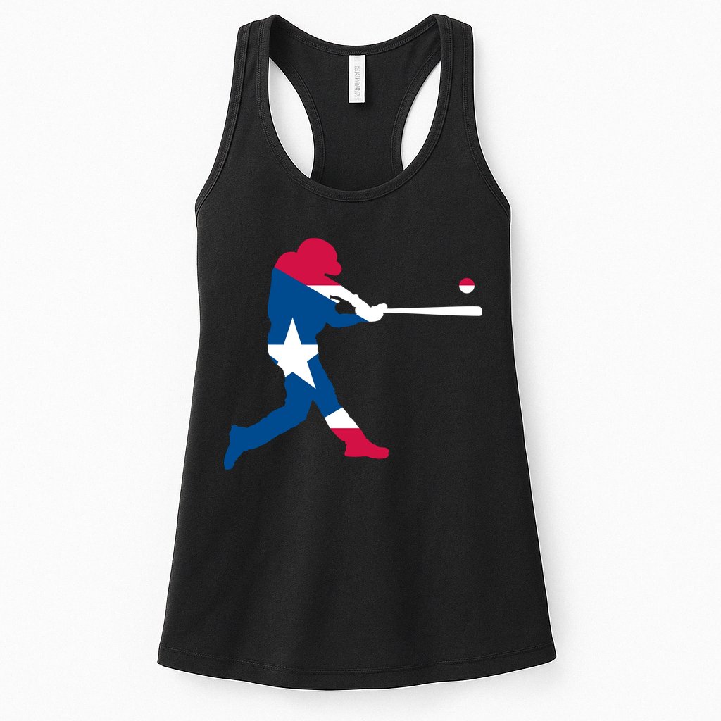 Puerto Rico Baseball Player Womens Tank Top