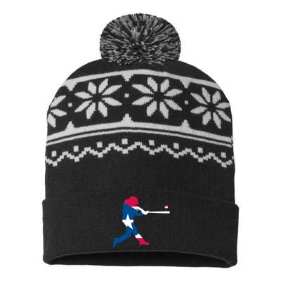 Puerto Rico Baseball Player USA-Made Snowflake Beanie