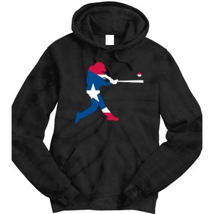 Puerto Rico Baseball Player Tie Dye Hoodie