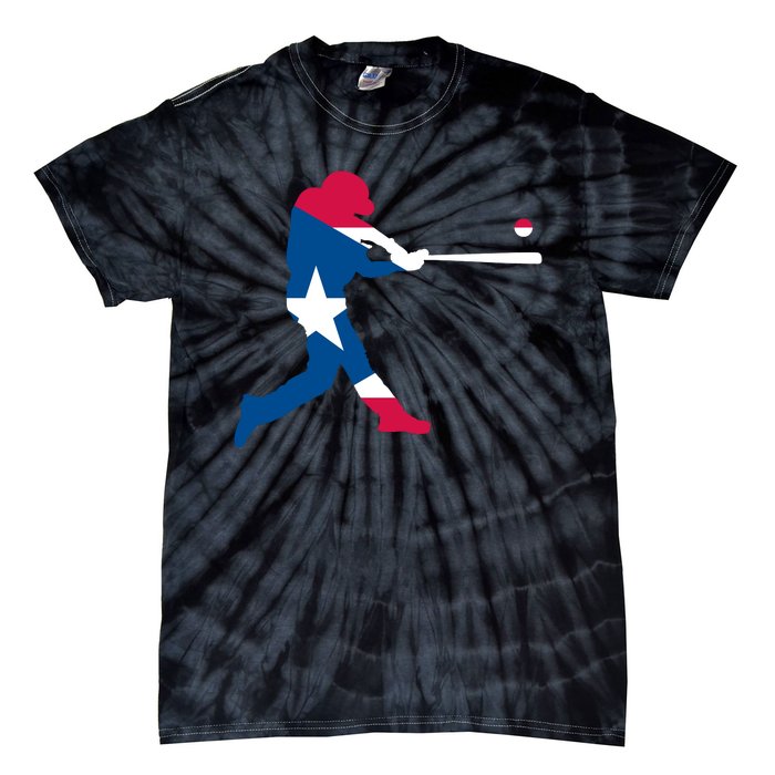 Puerto Rico Baseball Player Tie-Dye T-Shirt