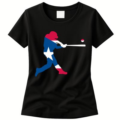 Puerto Rico Baseball Player Womens T-Shirt