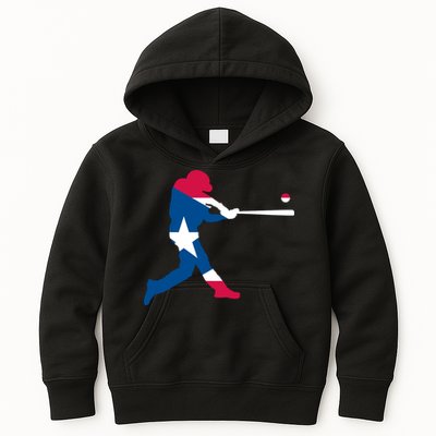 Puerto Rico Baseball Player Kids Hoodie