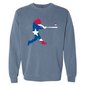 Puerto Rico Baseball Player Garment-Dyed Sweatshirt