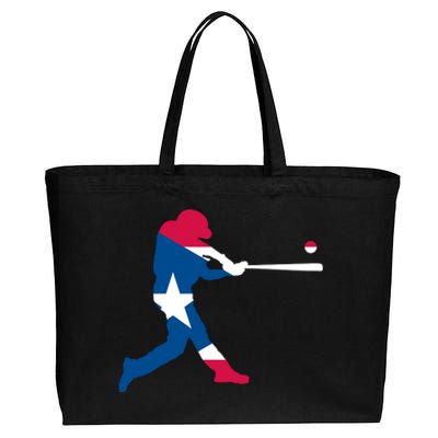 Puerto Rico Baseball Player Cotton Canvas Jumbo Tote