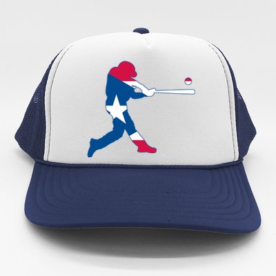 Puerto Rico Baseball Player Trucker Hat