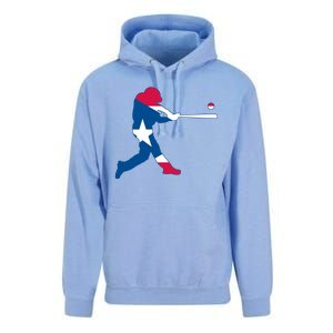 Puerto Rico Baseball Player Unisex Surf Hoodie