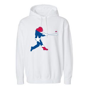 Puerto Rico Baseball Player Garment-Dyed Fleece Hoodie