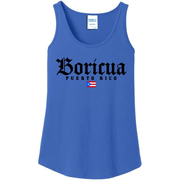 Puerto Rico Boricua Vintage Puerto Rican Flag Pride Gift Ladies Essential Tank