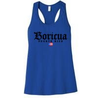 Puerto Rico Boricua Vintage Puerto Rican Flag Pride Gift Women's Racerback Tank