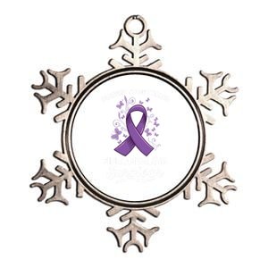 Purple Ribbon Blessed And Survivor Of Fibromyalgia Awareness Gift Metallic Star Ornament