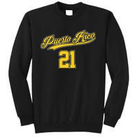 Puerto Rico Baseball 21 Santurce Boricua Baseball Fans Tall Sweatshirt