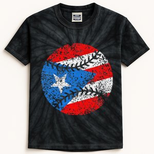 Puerto Rican Baseball Proud Boricua Flag Puerto Rico Kids Tie-Dye T-Shirt