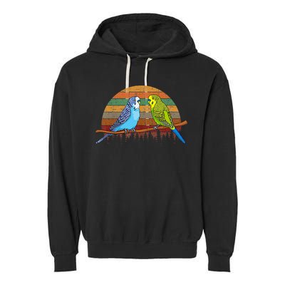 Parakeet Retro Budgies Parakeet Garment-Dyed Fleece Hoodie