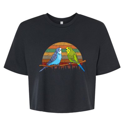 Parakeet Retro Budgies Parakeet Bella+Canvas Jersey Crop Tee